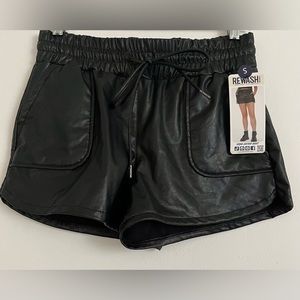 NWT. SHEIN. REWASH brand. Vegan leather short. Color: black. Size: S.